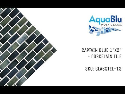 Captain Blue, 7/8" x 1-7/8" - Porcelain Pool Tile