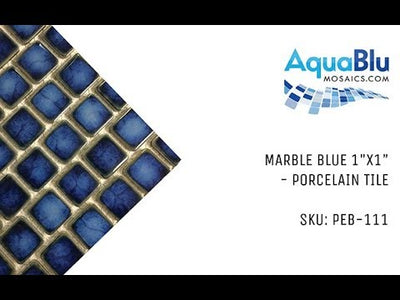 Marble Blue, 1" x 1" - Porcelain Pool Tile