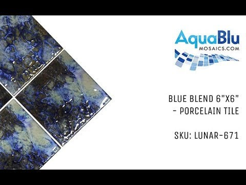 Blue Blend, 6" x 6" - Porcelain Pool Tile