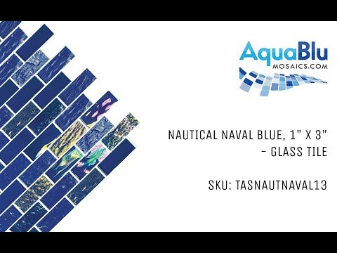 Naval Blue, 1" x 3" - Glass Tile