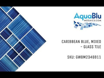 Caribbean Blue, Mixed - Glass Tile