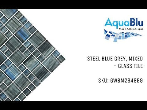 Steel Blue Gray, Mixed - Glass Tile