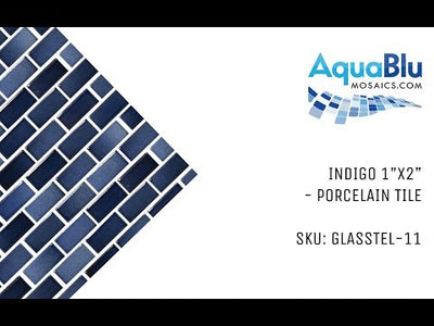 Indigo, 7/8" x 1-7/8" - Porcelain Pool Tile