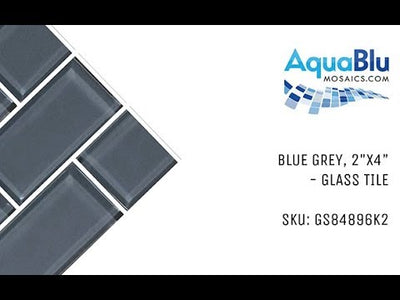 Blue Gray, 2" x 4" - Glass Tile