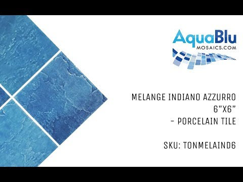 Indiano Azzurro, 6" x 6" - Porcelain Pool Tile