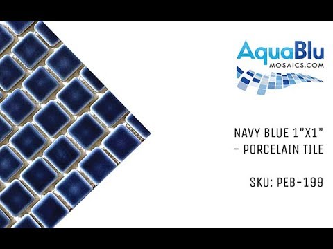 Navy Blue, 1" x 1" - Porcelain Pool Tile