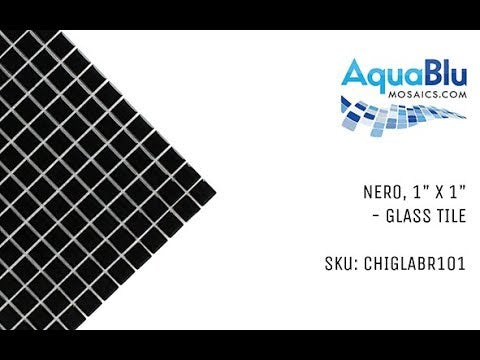 Nero, 1" x 1" - Glass Tile