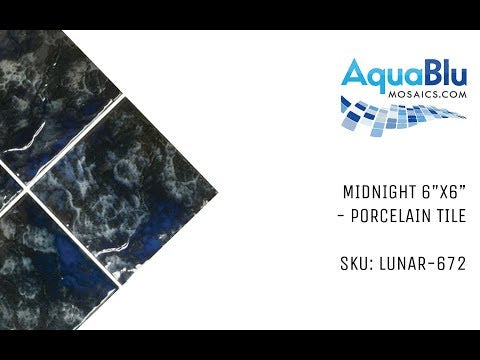Midnight, 6" x 6" - Porcelain Pool Tile