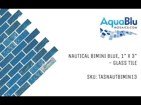 Bimini Blue, 1" x 3" - Glass Tile