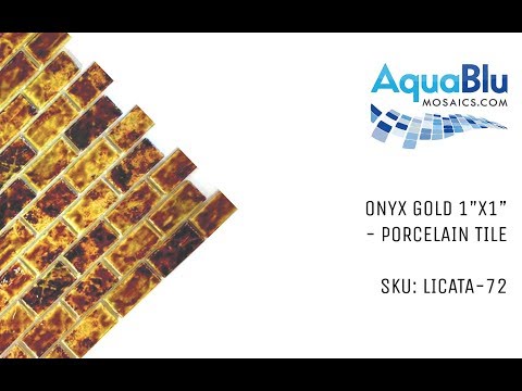 Onyx Gold, 1-1/8" x 2-1/4" - Porcelain Pool Tile
