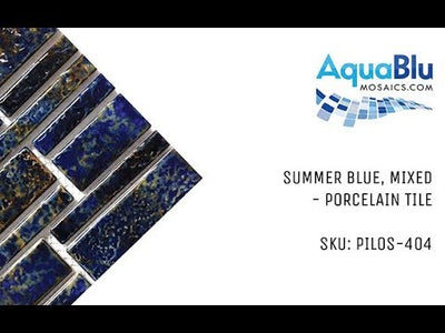 Summer Blue, Random Block - Porcelain Pool Tile