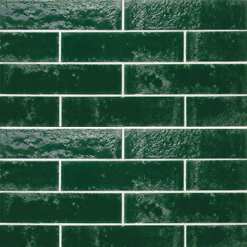 Pukka Basil Green, 2.5" x 10" Ceramic Tile | Kitchen Backsplash Tile
