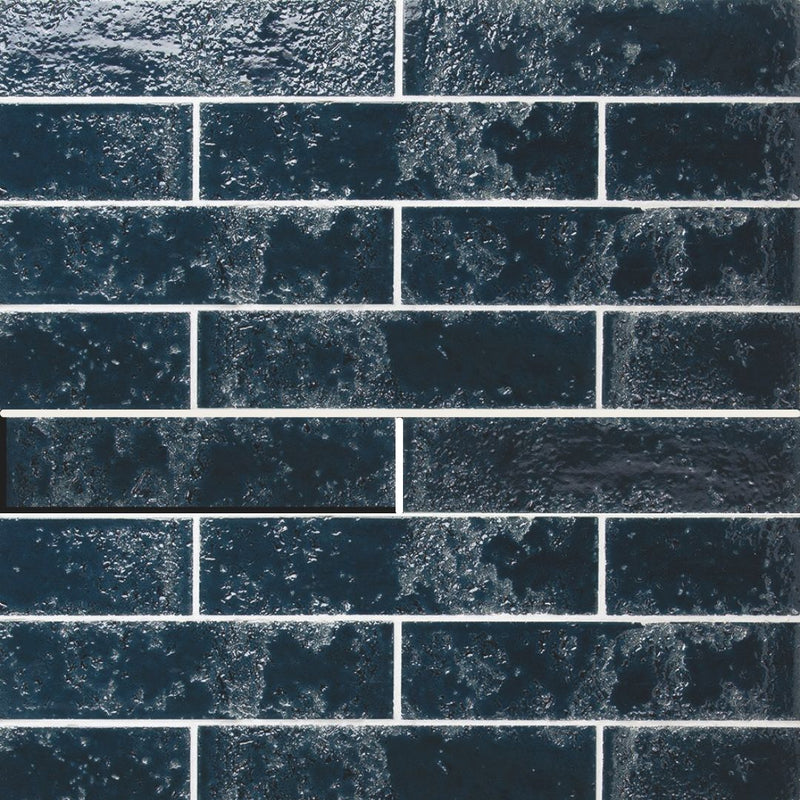 Pukka Prussian Blue, 2.5" x 10" Ceramic Tile | Kitchen Backsplash Tile
