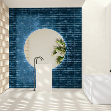 Pukka Prussian Blue, 2.5" x 10" Ceramic Tile | Kitchen Backsplash Tile