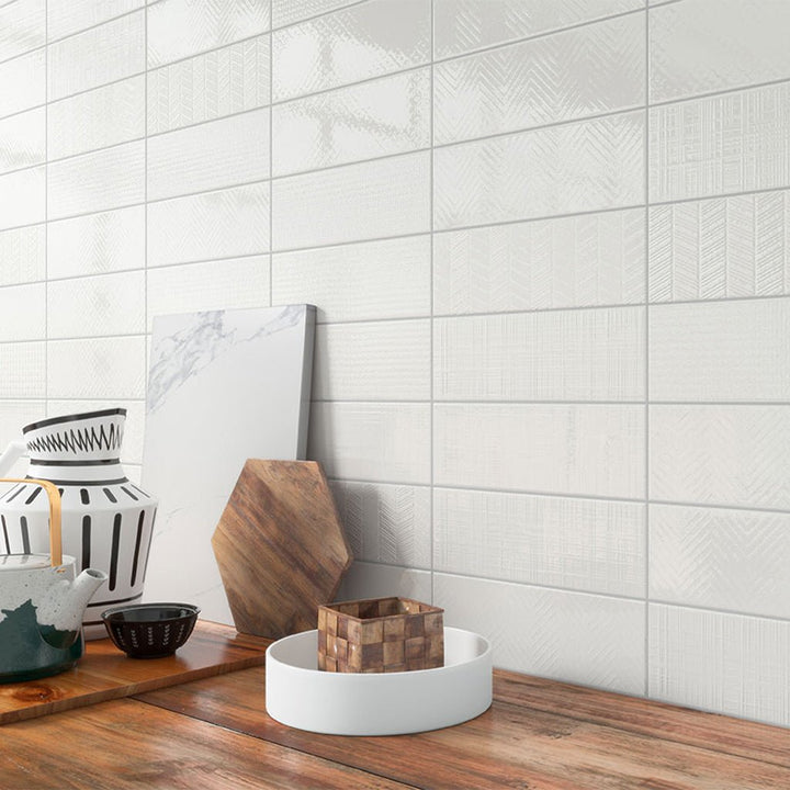 Pure 3D Mix, 4" x 12" Ceramic Tile | Kitchen Backsplash Tile by MSI