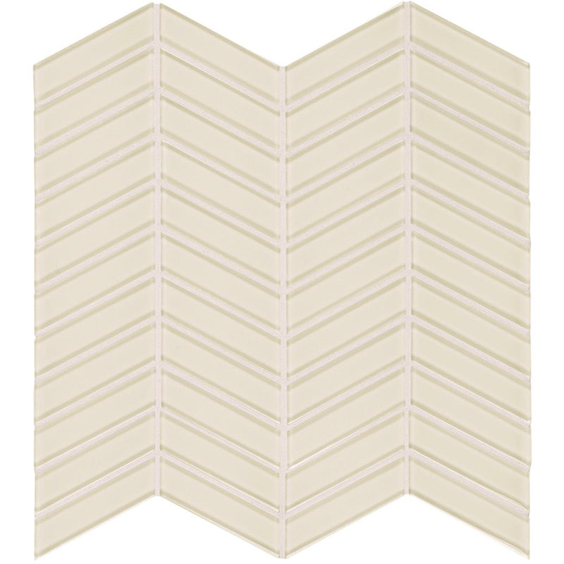 Sand Chevron, Glass Tile | Tesoro Backsplash & Wall Tile
