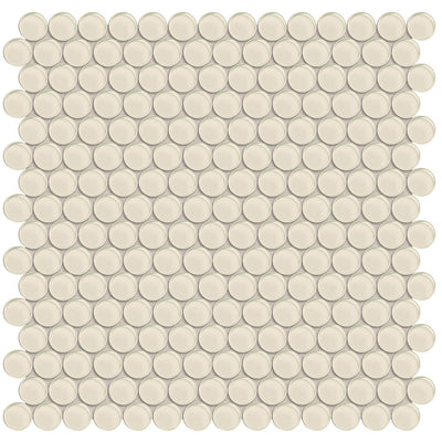 Sand, Penny Round Mosaic | ANAELEMPNRDSAND | Aquatica Glass Tile