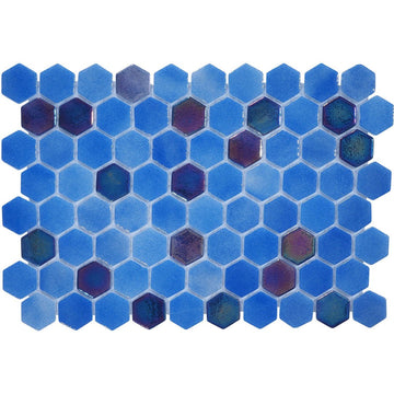 Sapphire Splash, Hexagon Glass Tile | Pool, Spa, & Kitchen Tile
