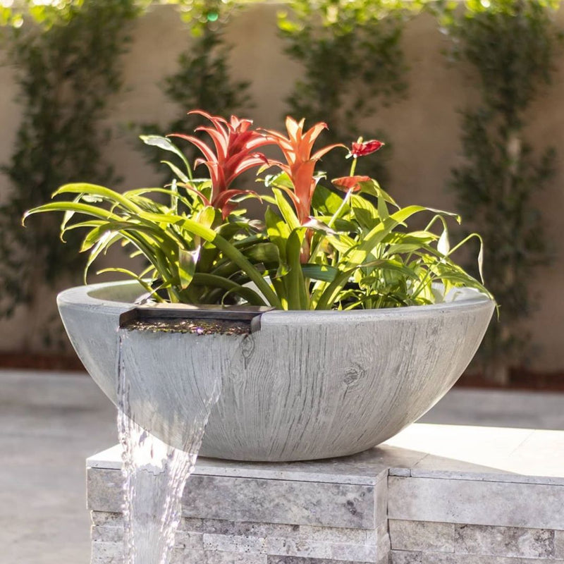 Sedona Round Planter & Water Bowl, GFRC Concrete | Water Feature
