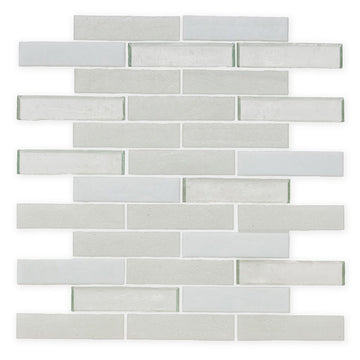 Snowfall, 1" x 4" Staggered Glass Tile | E14SNOWXXB | American Glass Mosaics