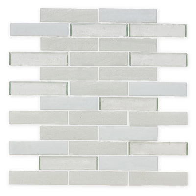 Snowfall, 1" x 4" Staggered Glass Tile | E14SNOWXXB | American Glass Mosaics