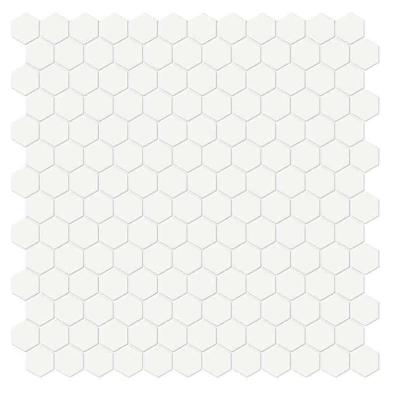 Soho Canvas White, 1" Hexagon Ceramic Tile | Backsplash & Floor Tile