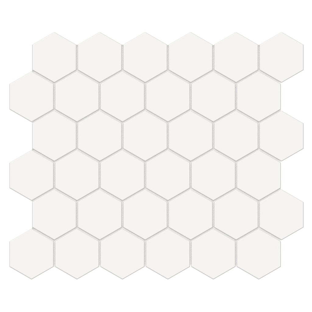 Soho Canvas White, 2" Hexagon | Ceramic Backsplash & Floor Tile