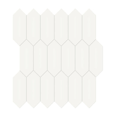 Soho Canvas White Glossy, 2" x 5" Picket | Ceramic Wall & Floor Tile