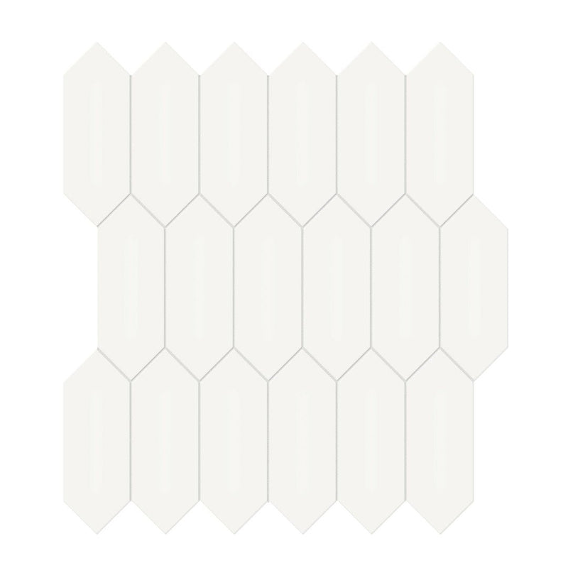 Soho Canvas White Glossy, 2" x 5" Picket | Ceramic Wall & Floor Tile