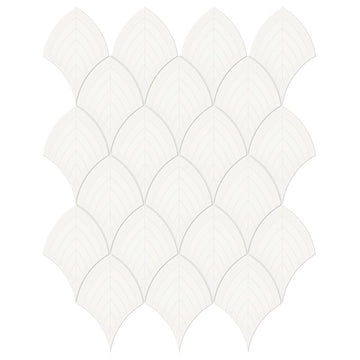 Soho Canvas White, Scallop | Ceramic Bathroom & Kitchen Tile by Tesoro