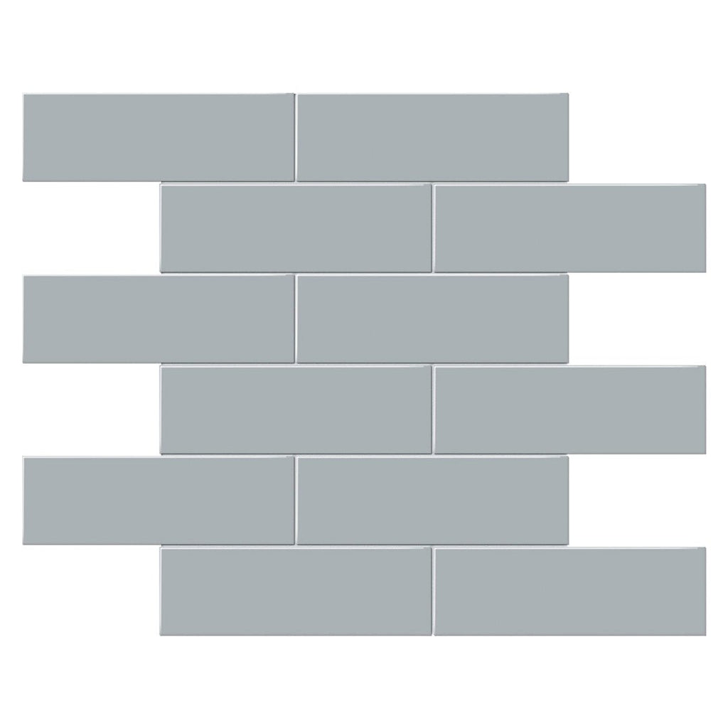 Soho Cloud Blue Matte Brick, 2" x 6" - Ceramic Tile for Kitchen Backsplashes