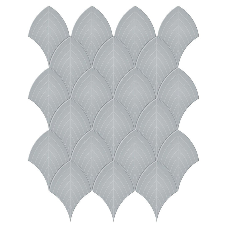 Soho Cloud Blue, Scallop | Ceramic Bathroom & Kitchen Tile by Tesoro