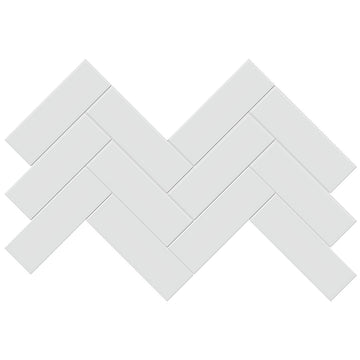 Soho Gallery Grey Glossy, 2" x 6" Herringbone Ceramic Tile