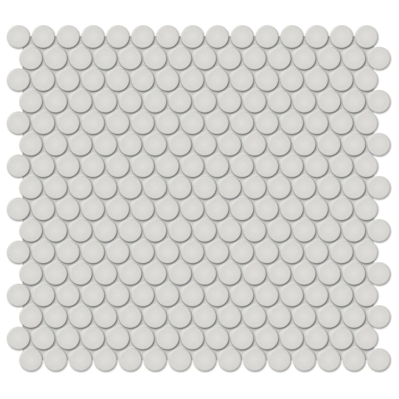 Soho Halo Grey Glossy, Penny Round | Ceramic Kitchen & Bathroom Tile