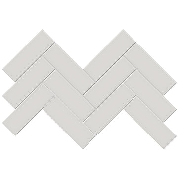 Soho Halo Grey Matte, 2" x 6" Herringbone Ceramic Tile