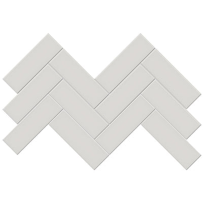 Soho Halo Grey Matte, 2" x 6" Herringbone Ceramic Tile