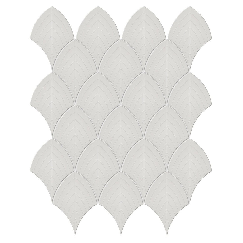 Soho Halo Grey, Scallop | Ceramic Bathroom & Kitchen Tile by Tesoro