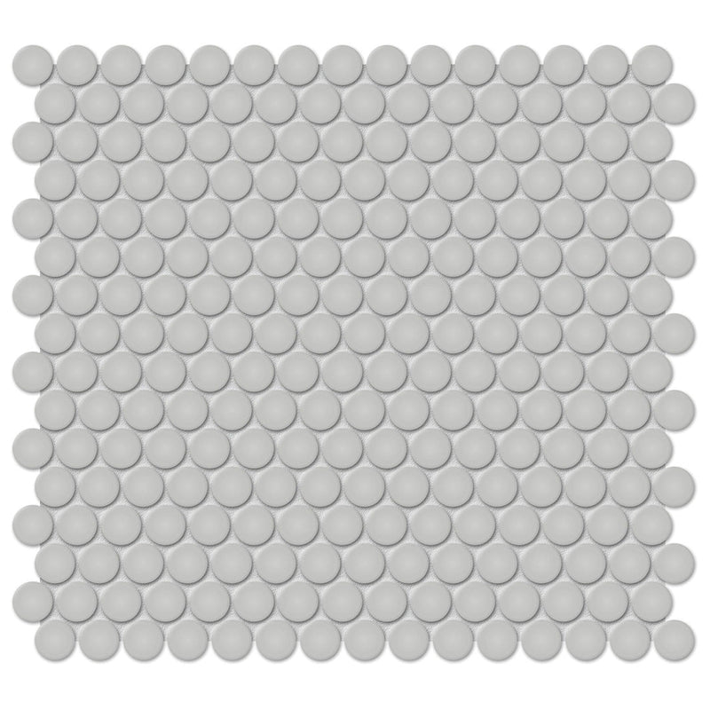 Soho Loft Grey Glossy, Penny Round | Ceramic Kitchen & Bathroom Tile
