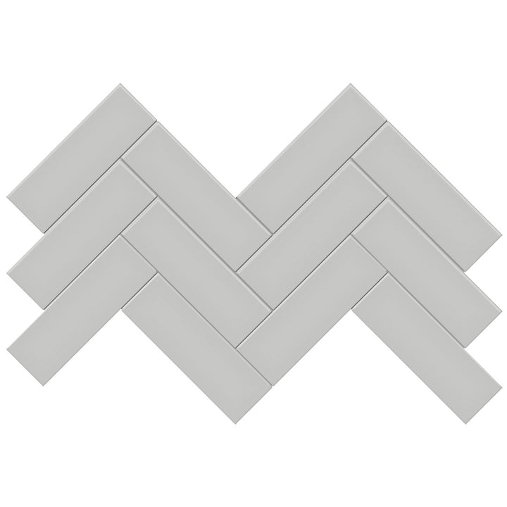 Soho Loft Grey Matte, 2" x 6" Herringbone Ceramic Tile