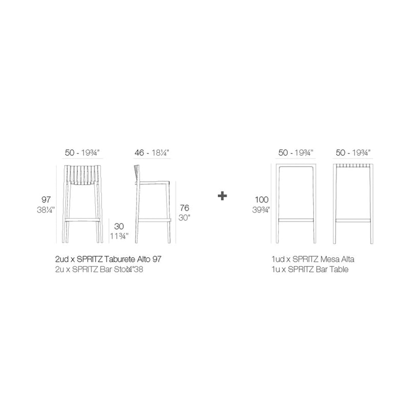 Spritz Bar Set Bundle | Modern Patio Furniture by Vondom