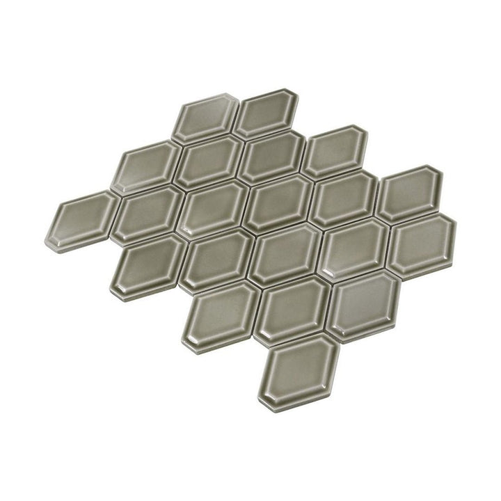 Structure Plains, Diamond Mosaic | Anthology Ceramic Backsplash Tile