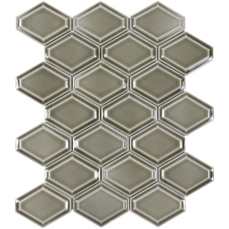 Structure Plains, Diamond Mosaic | Anthology Ceramic Backsplash Tile