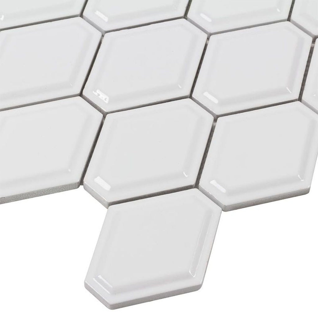 Structure Plaster, Diamond Mosaic | Anthology Ceramic Backsplash Tile