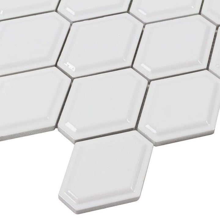 Structure Plaster, Diamond Mosaic | Anthology Ceramic Backsplash Tile