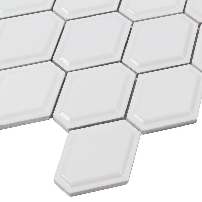 Structure Plaster, Diamond Mosaic | Anthology Ceramic Backsplash Tile