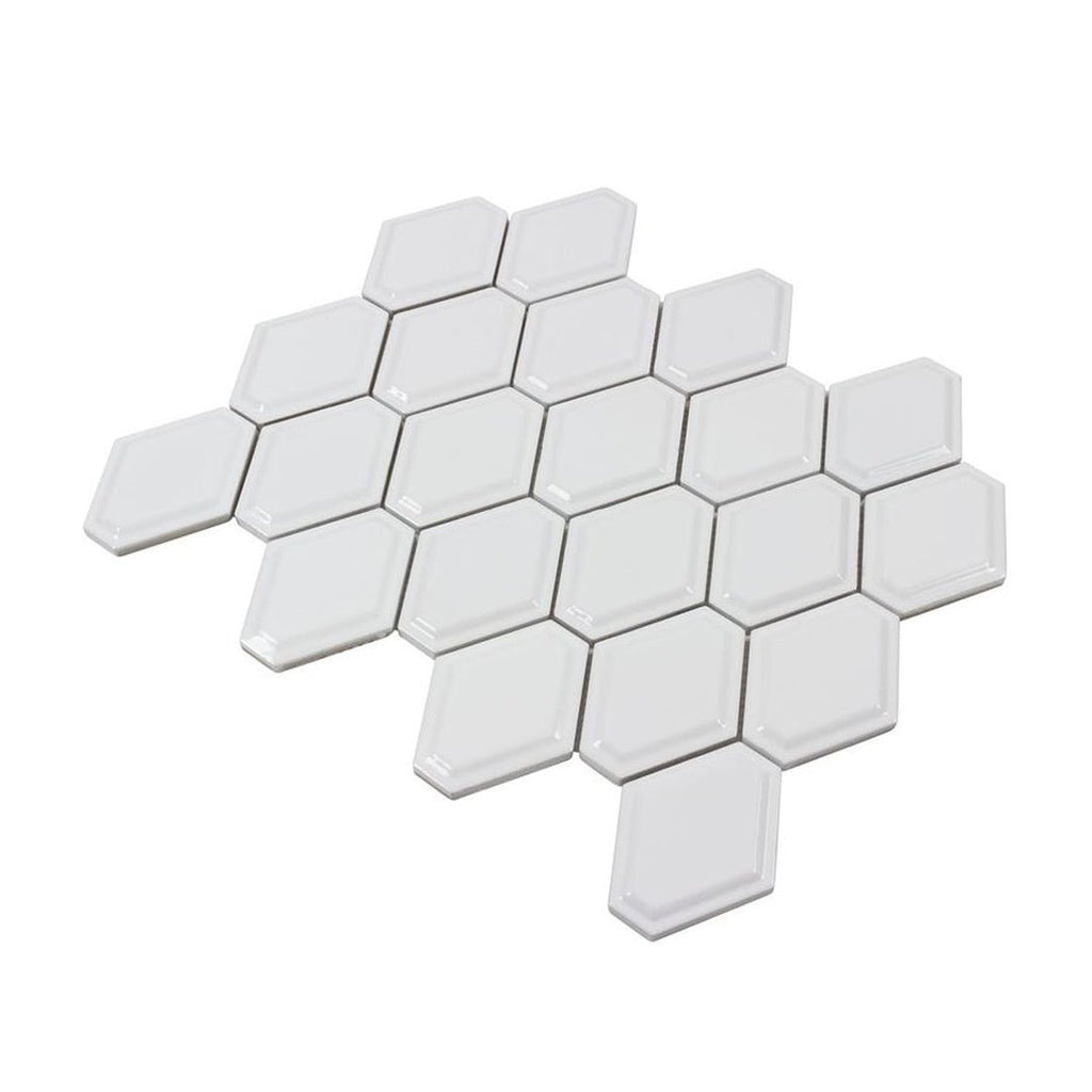 Structure Plaster, Diamond Mosaic | Anthology Ceramic Backsplash Tile
