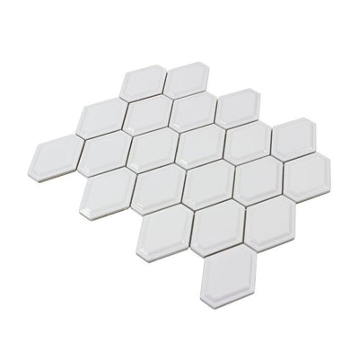 Structure Plaster, Diamond Mosaic | Anthology Ceramic Backsplash Tile