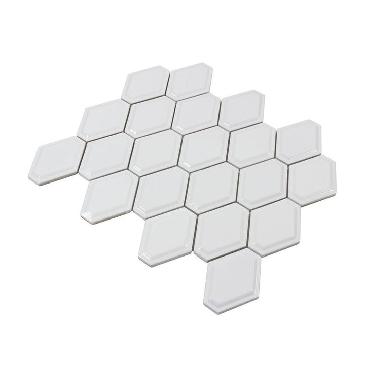 Structure Plaster, Diamond Mosaic | Anthology Ceramic Backsplash Tile