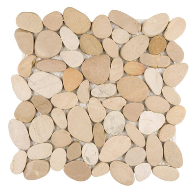 Tan, Pebble Tile | Shaved Pebbles Mosaics | Natural Stone Tile