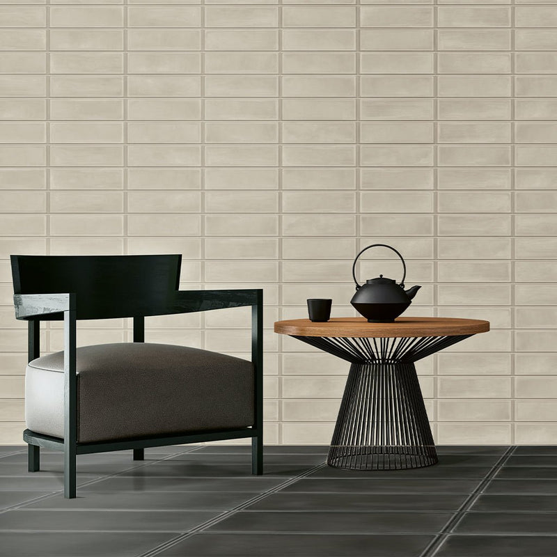 Taupe Block Glossy, 4" x 12" Porcelain Tile | Floor & Wall Tile by IWT